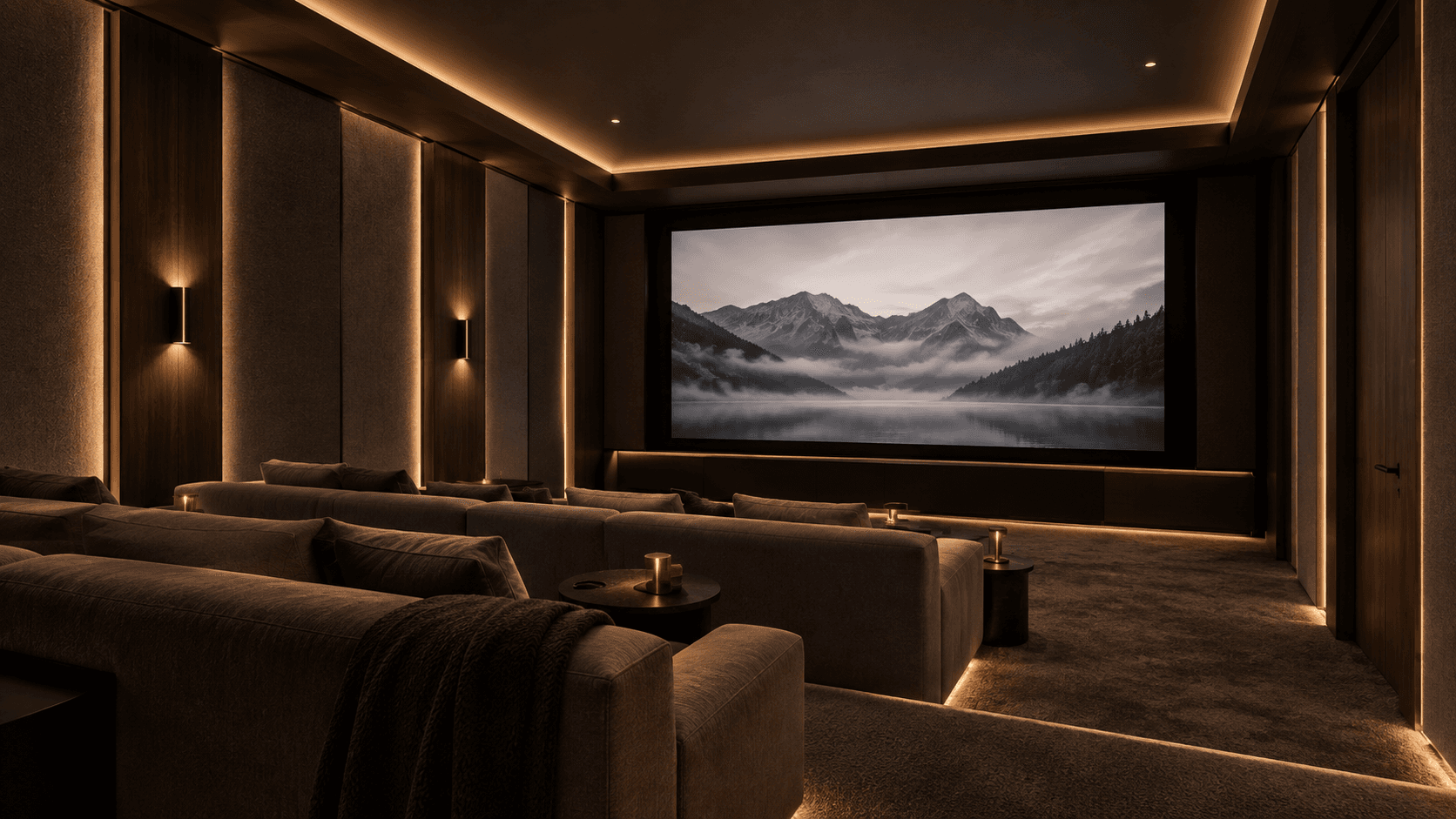 Private cinema planned around the room
