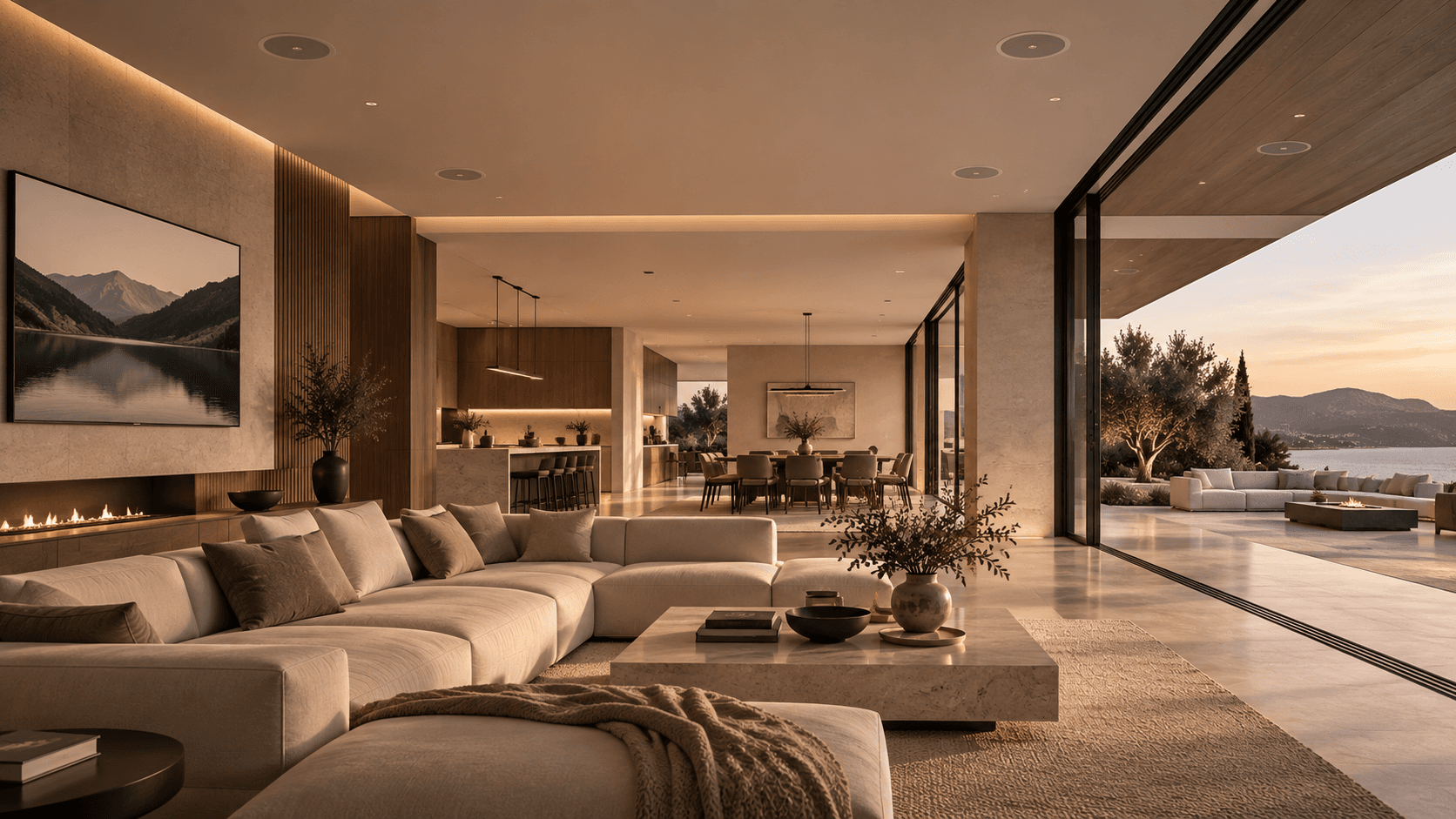 Living Room Entertainment designed into a luxury residence